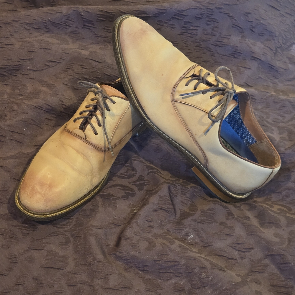 Vince Camuto Men's 10W Shoe Lawson Oxford Cognac Leather Lace Up Dress Casual